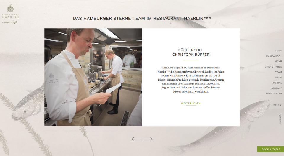 Preview of the website with introduction of Christoph Rüffer the star chef from Restaurant Haerlin***